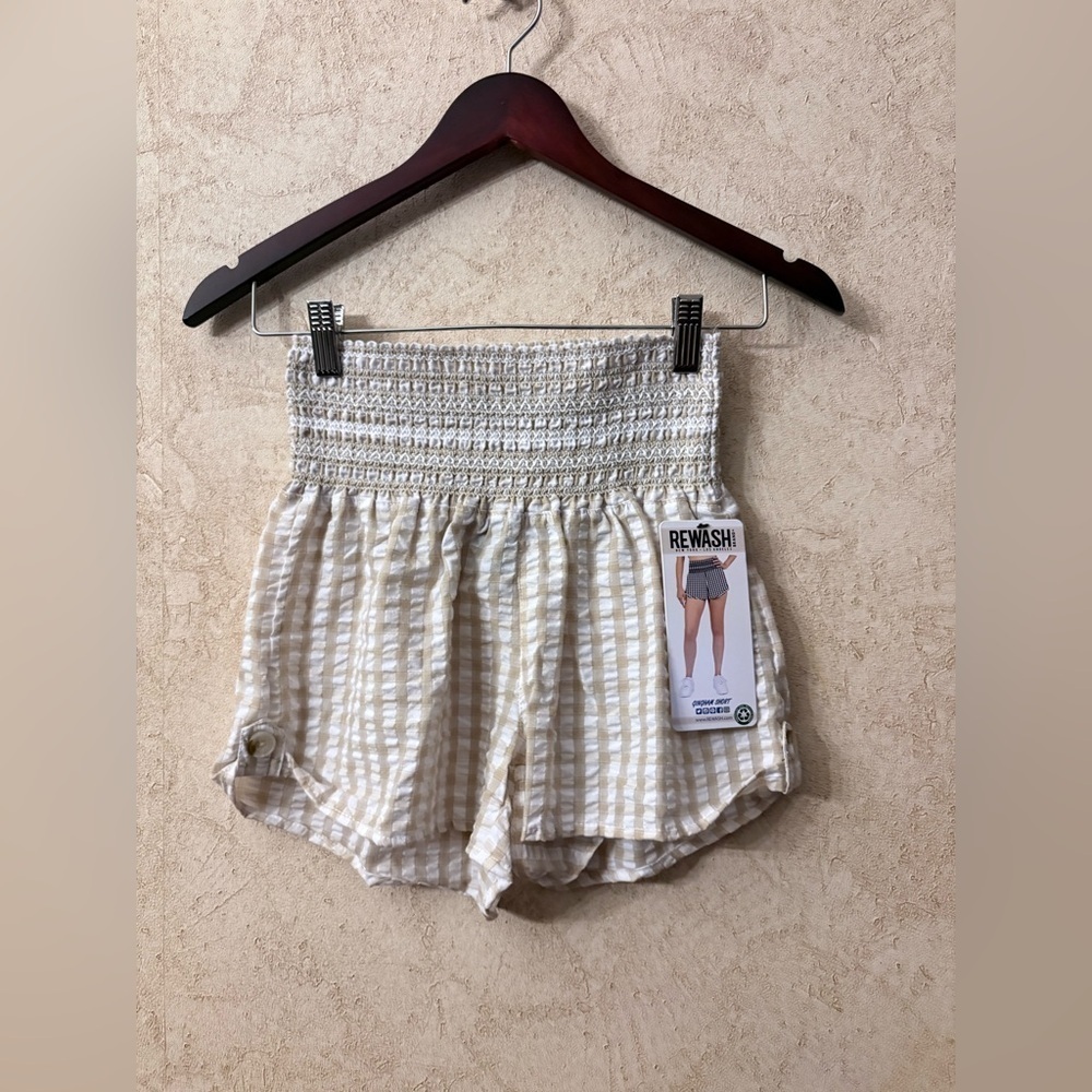 Rewash Women's High Waist Shorts(Waist 26”Length 14”)
